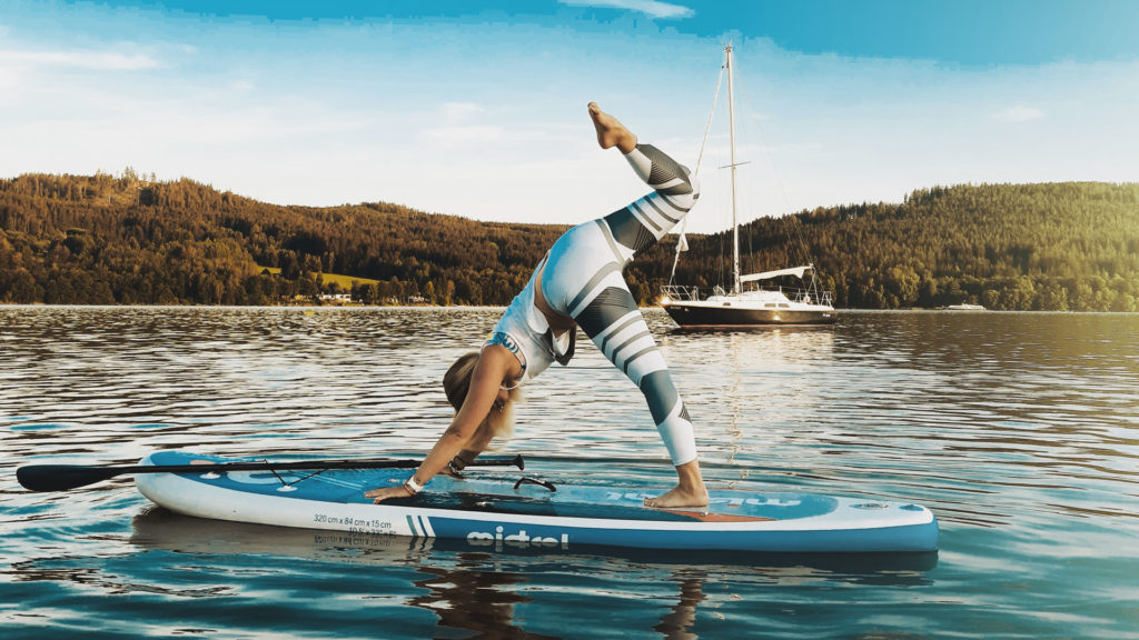 Yoga class on a SUP