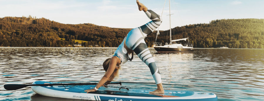 Yoga class on a SUP